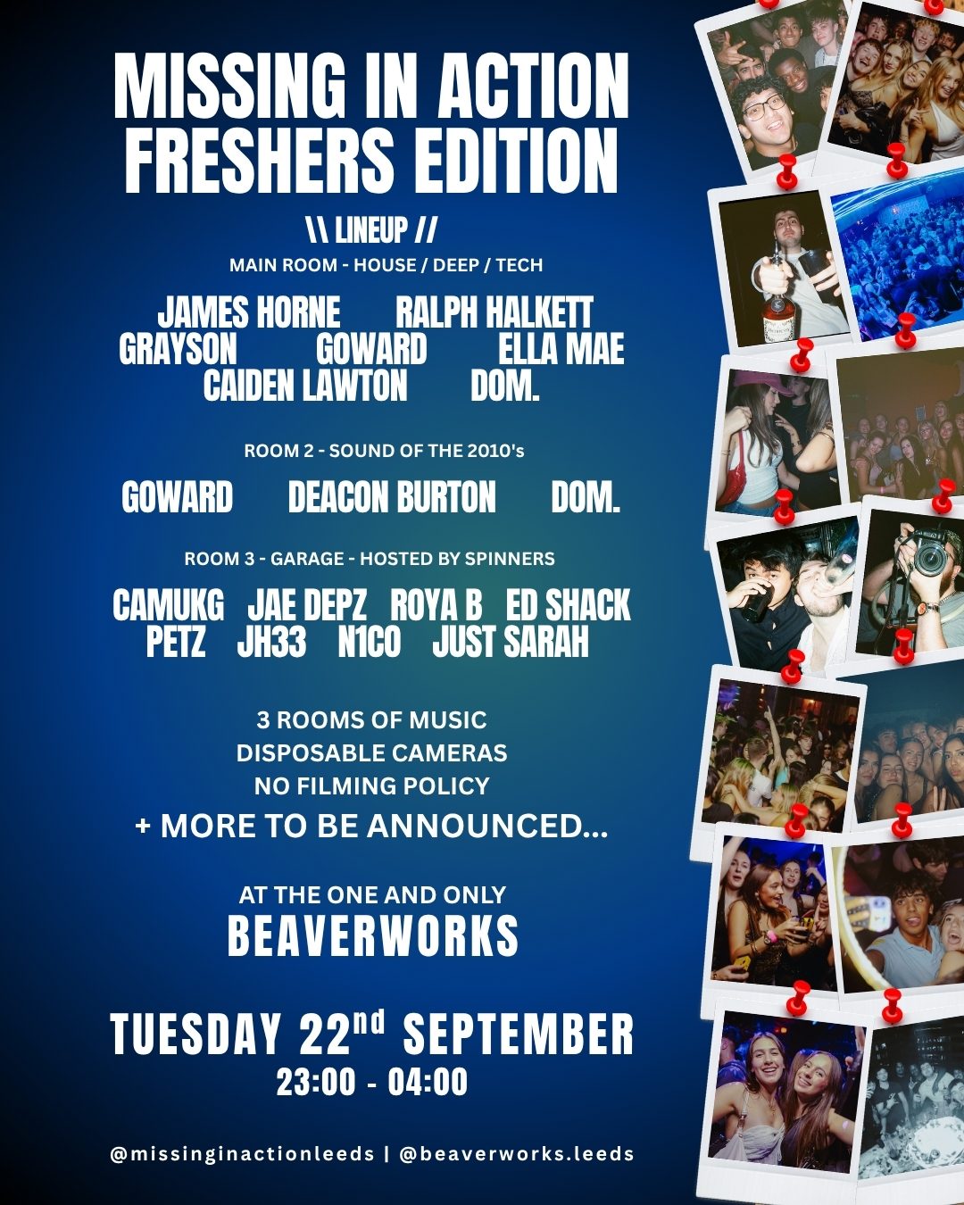 Missing In Action Freshers Edition poster, lineup and details